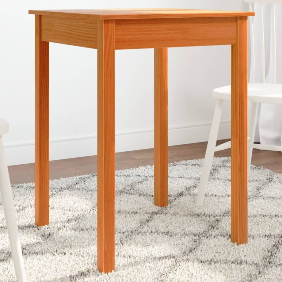 vidaXL Wandtafel 55x55x75 cm massief grenenhout wasbruin afbeelding 1