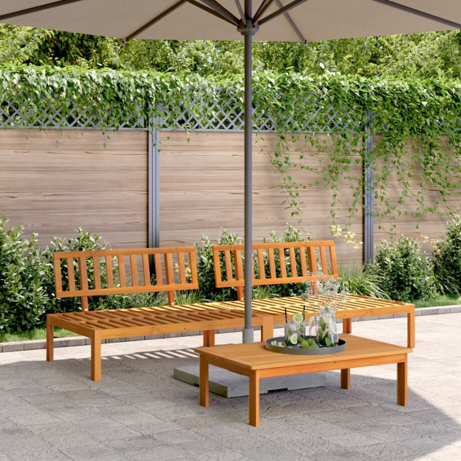 vidaXL Tuinmiddenbanken 2 st pallet massief acaciahout vidaXL Tuinmiddenbanken 2 st pallet massief acaciahout afbeelding 1