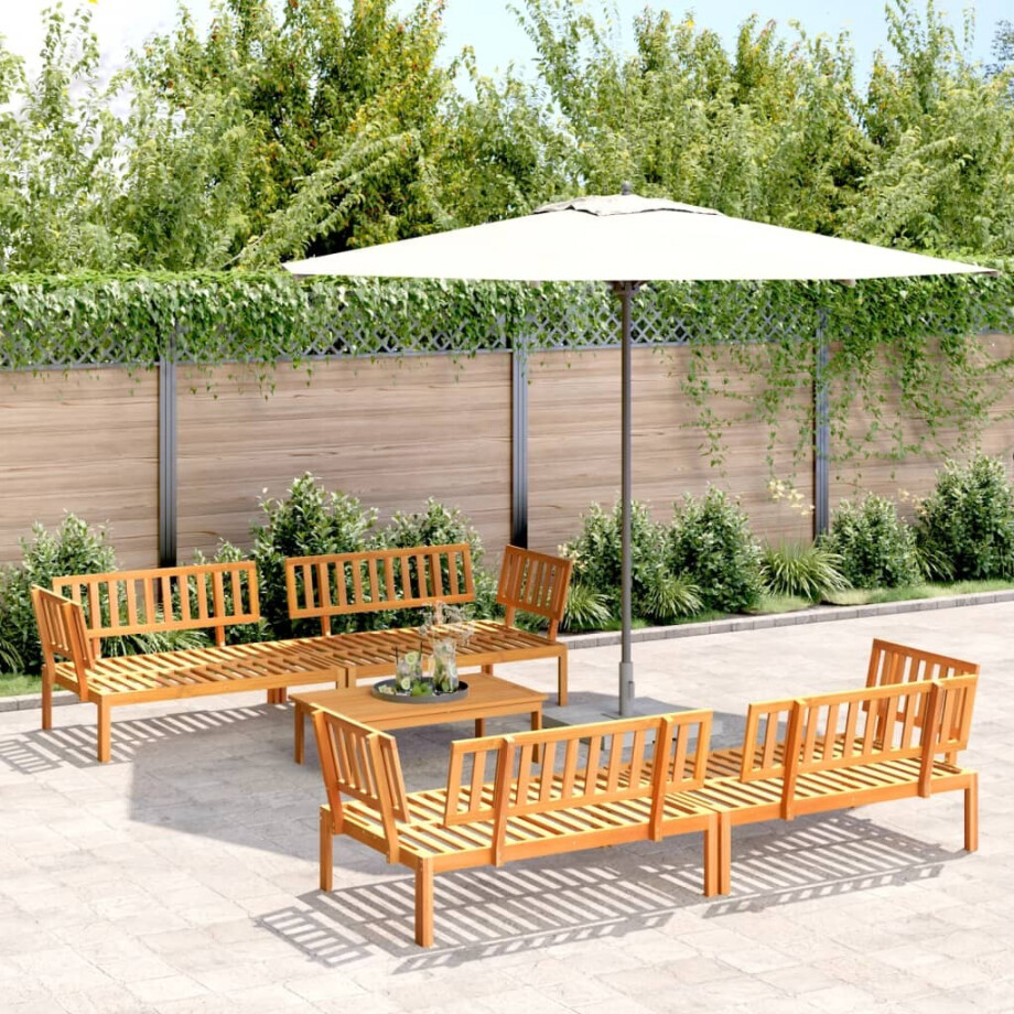 vidaXL 5-delige Loungeset pallet massief acaciahout vidaXL 5-delige Loungeset pallet massief acaciahout afbeelding 1