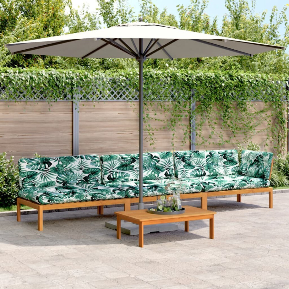 vidaXL 4-delige Loungeset pallet met kussens massief acaciahout afbeelding 1
