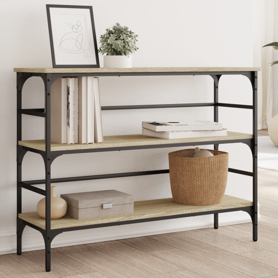 vidaXL Wandtafel 100x32x75 cm bewerkt hout sonoma eikenkleurig afbeelding 1