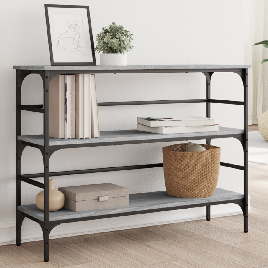 vidaXL Wandtafel 100x32x75 cm bewerkt hout grijs sonoma eikenkleurig vidaXL Wandtafel 100x32x75 cm bewerkt hout grijs sonoma eikenkleurig afbeelding 1