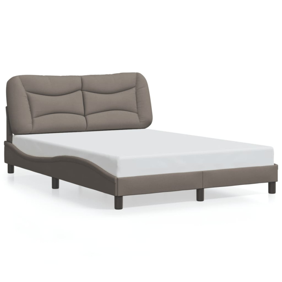 vidaXL Bedframe zonder matras 120x200 cm stof taupe afbeelding 1