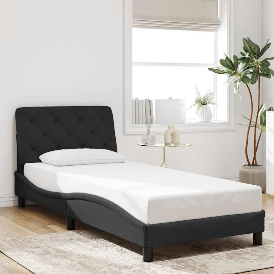 vidaXL Bedframe zonder matras fluweel zwart 80x200 cm afbeelding 1