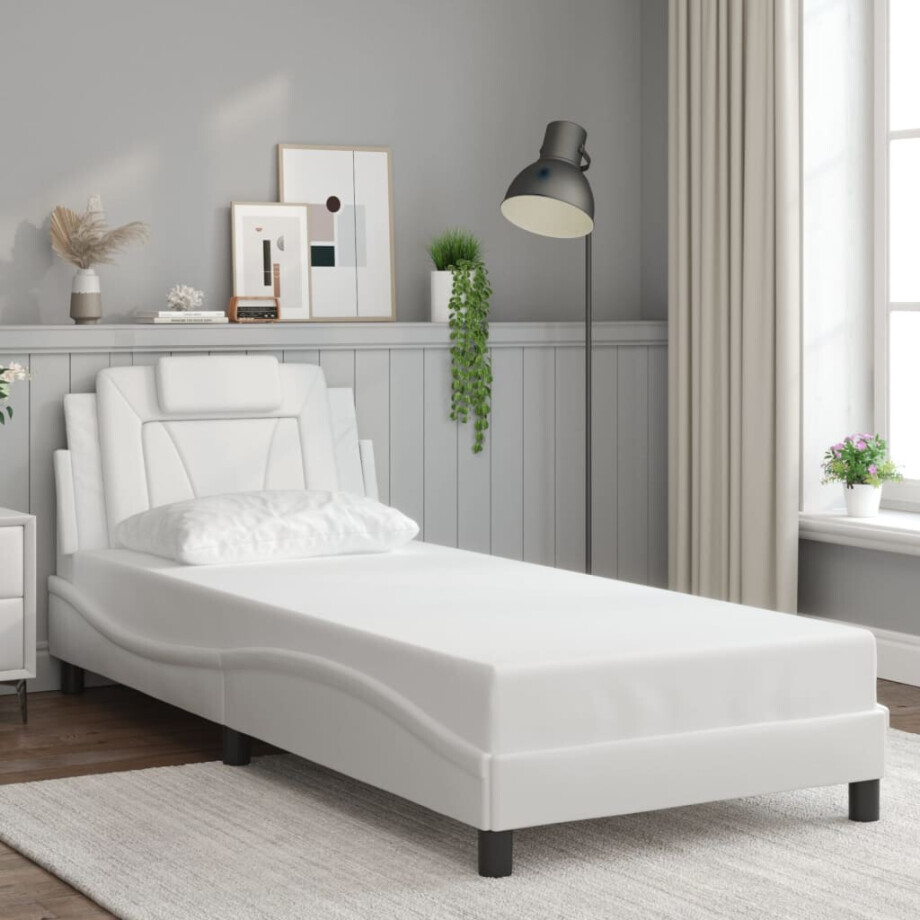 vidaXL Bedframe "Viana" zonder matras kunstleer wit 80x200 cm vidaXL Bedframe "Viana" zonder matras kunstleer wit 80x200 cm afbeelding 1