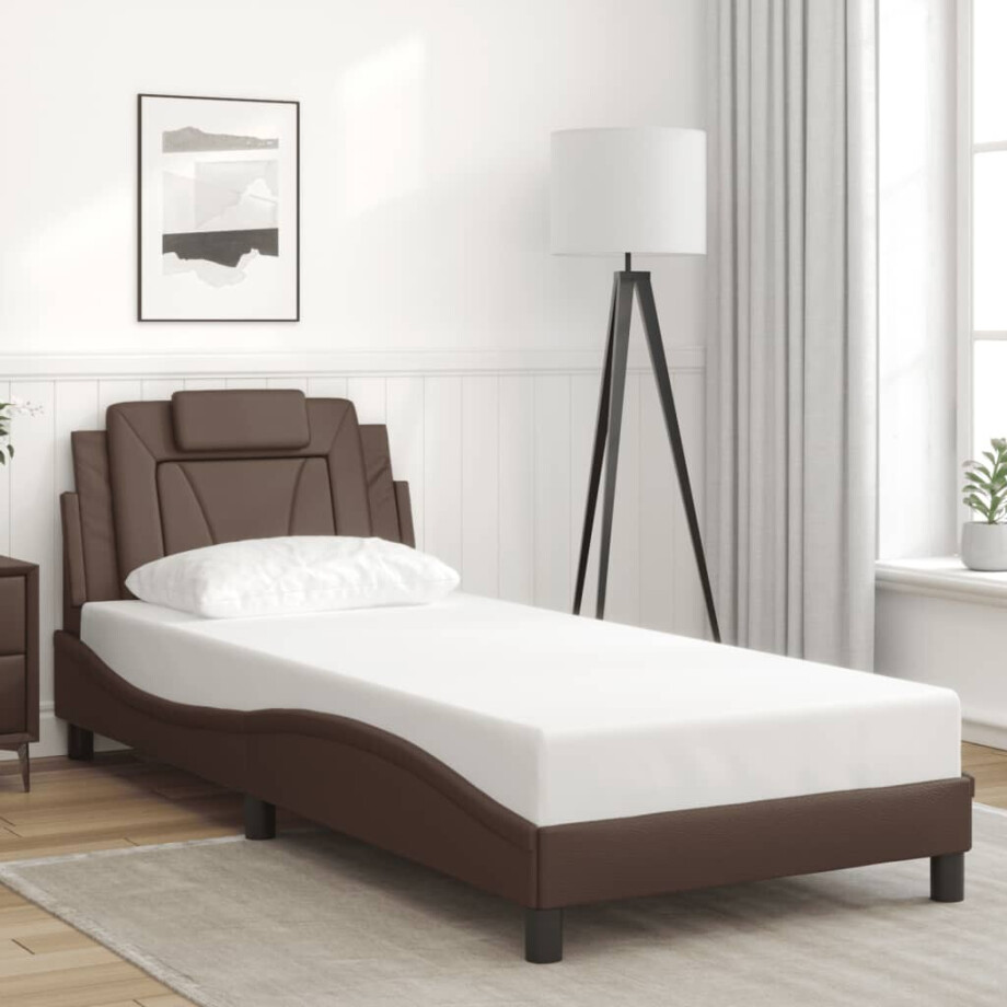 vidaXL Bedframe "Viana" zonder matras kunstleer bruin 90x190 cm afbeelding 1