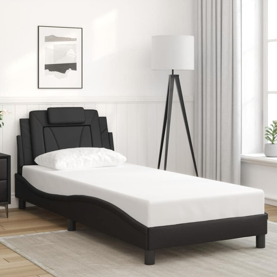 vidaXL Bedframe "Viana" zonder matras kunstleer zwart 90x200 cm afbeelding 1