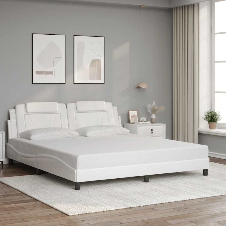 vidaXL Bedframe "Viana" zonder matras kunstleer wit 180x200 cm vidaXL Bedframe "Viana" zonder matras kunstleer wit 180x200 cm afbeelding 1