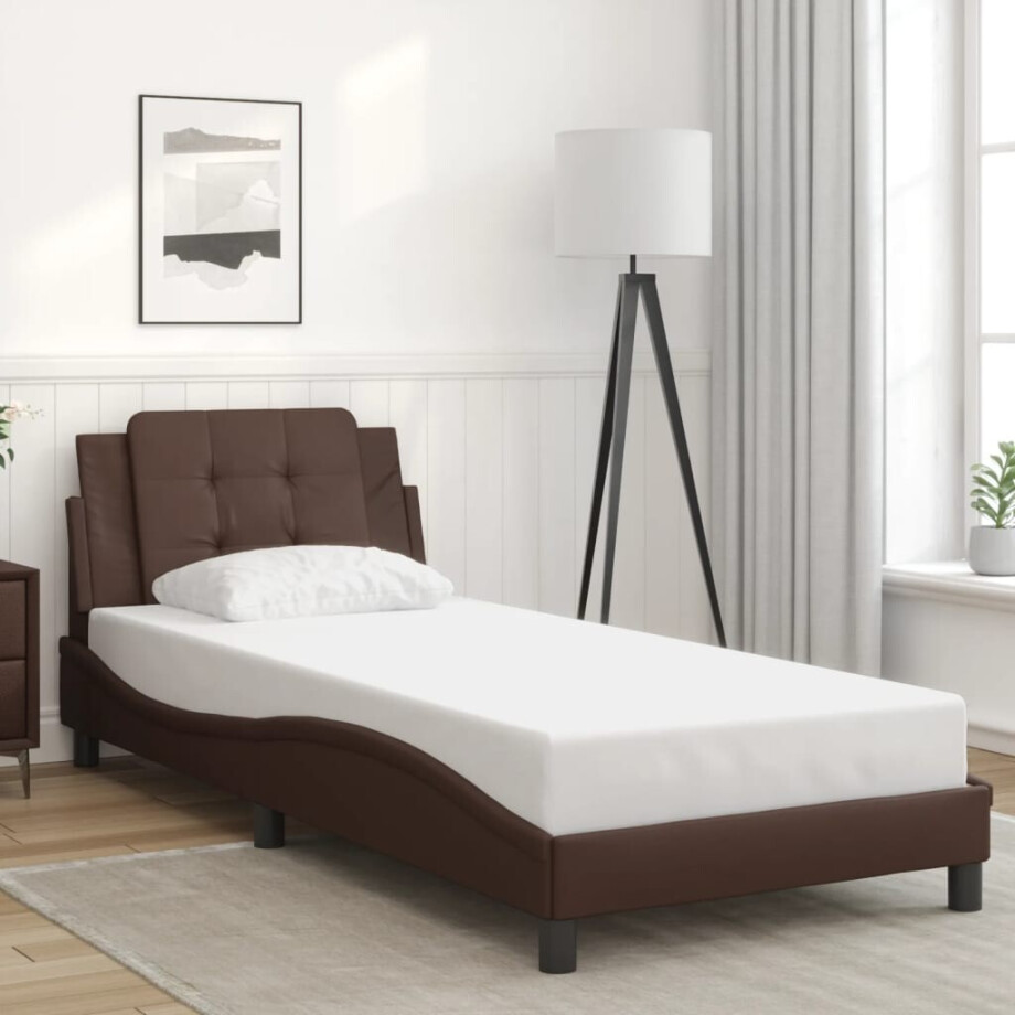vidaXL Bedframe zonder matras "Zadar" kunstleer bruin 80x200 cm vidaXL Bedframe zonder matras "Zadar" kunstleer bruin 80x200 cm afbeelding 1