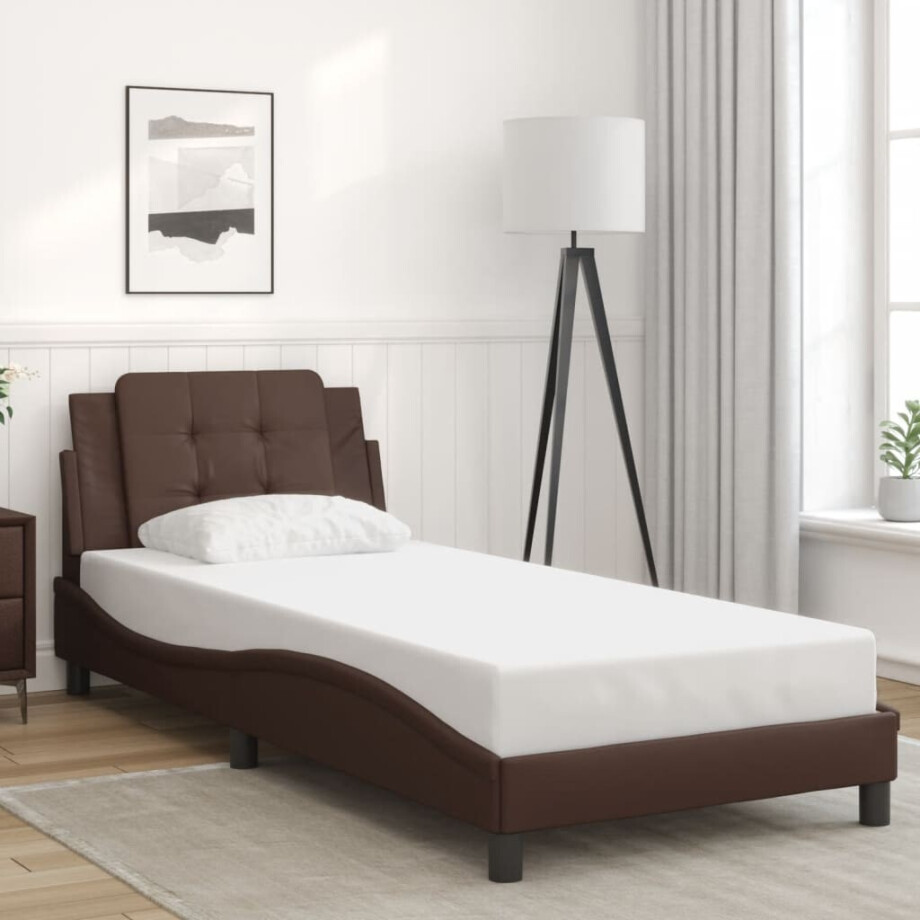 vidaXL Bedframe zonder matras "Zadar" kunstleer bruin 90x190 cm afbeelding 1
