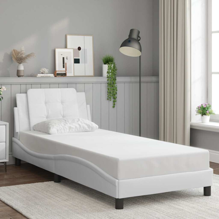 vidaXL Bedframe zonder matras "Zadar" kunstleer wit 100x200 cm vidaXL Bedframe zonder matras "Zadar" kunstleer wit 100x200 cm afbeelding 1