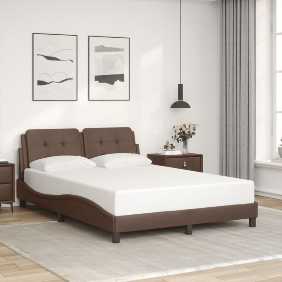 vidaXL Bedframe zonder matras "Zadar" kunstleer bruin 120x200 cm afbeelding 1