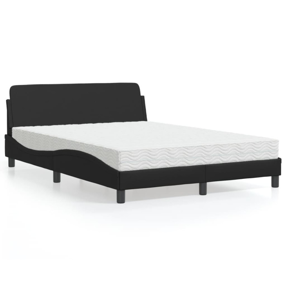 vidaXL Bed met matras kunstleer zwart 120x200 cm afbeelding 1