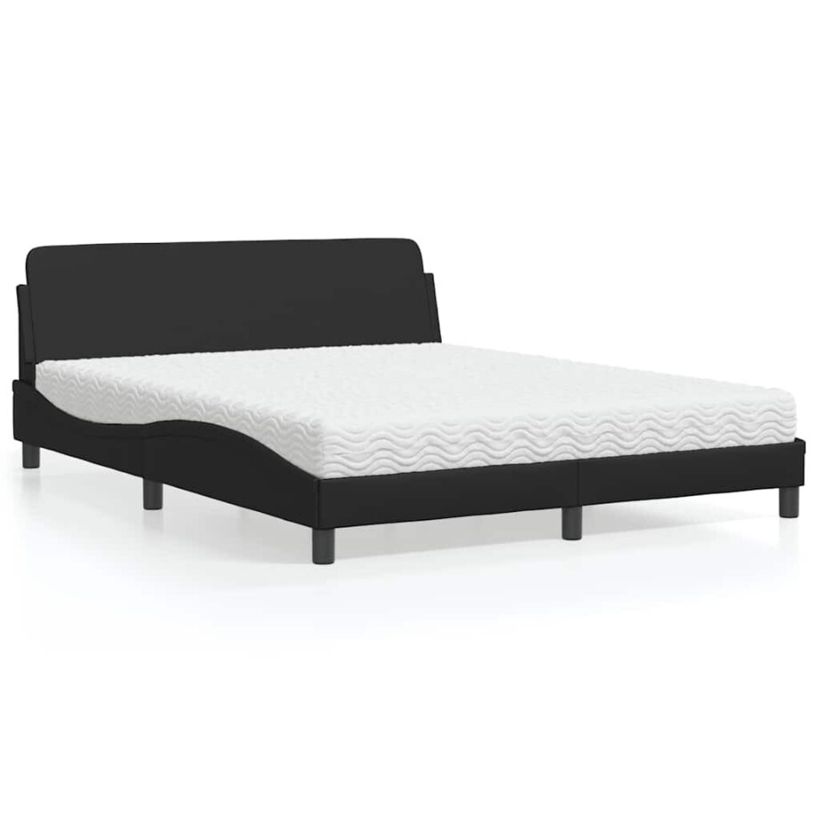 vidaXL Bed met matras "Dover" kunstleer zwart 160x200 cm vidaXL Bed met matras "Dover" kunstleer zwart 160x200 cm afbeelding 1