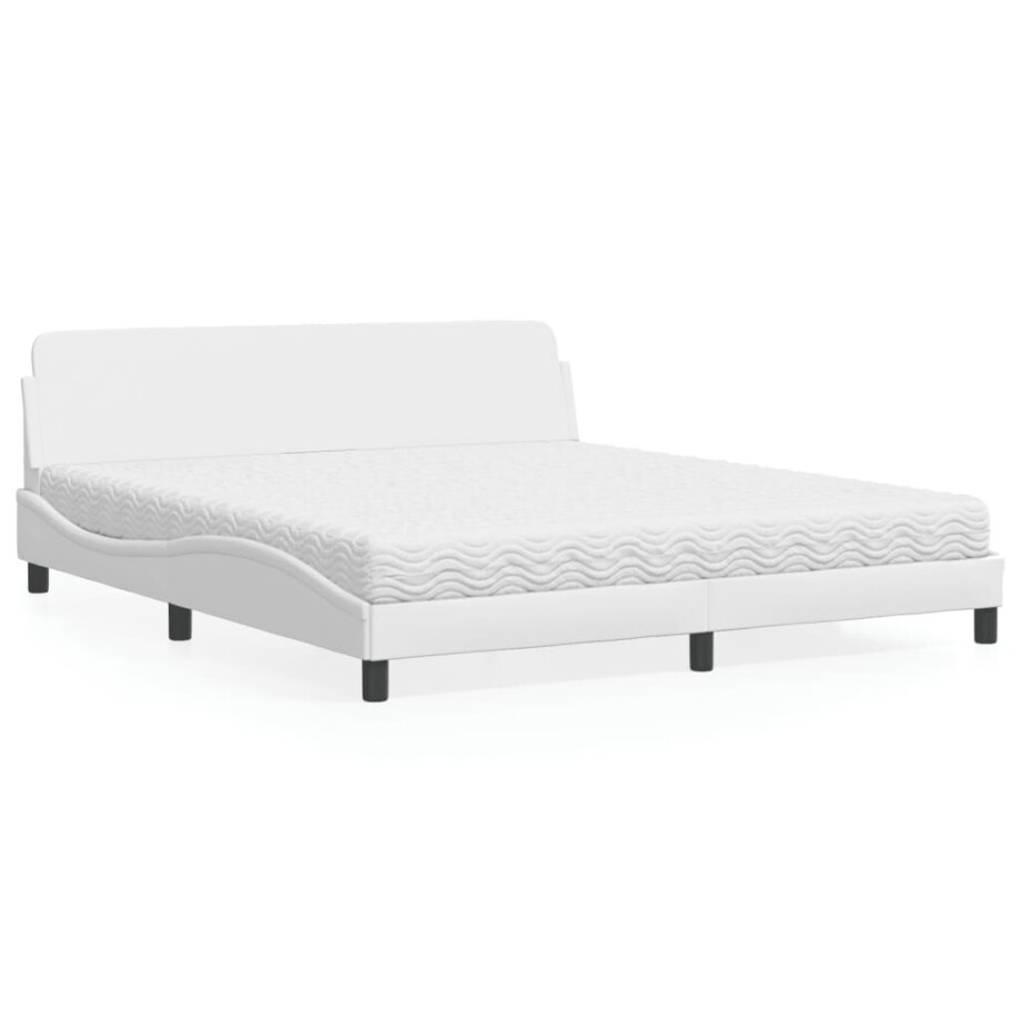 vidaXL Bed met matras "Dover" kunstleer wit 180x200 cm vidaXL Bed met matras "Dover" kunstleer wit 180x200 cm afbeelding 1