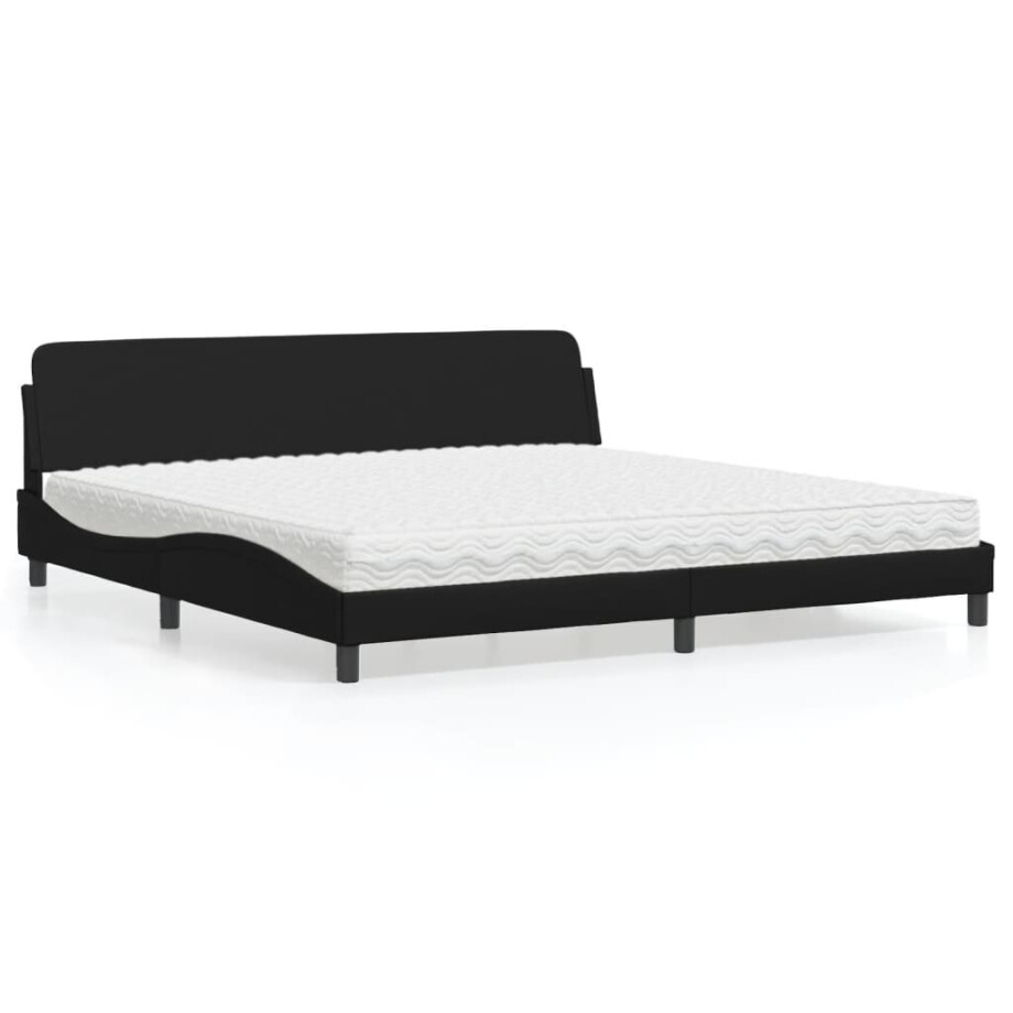 vidaXL Bed met matras "Dover" kunstleer zwart 200x200 cm vidaXL Bed met matras "Dover" kunstleer zwart 200x200 cm afbeelding 1