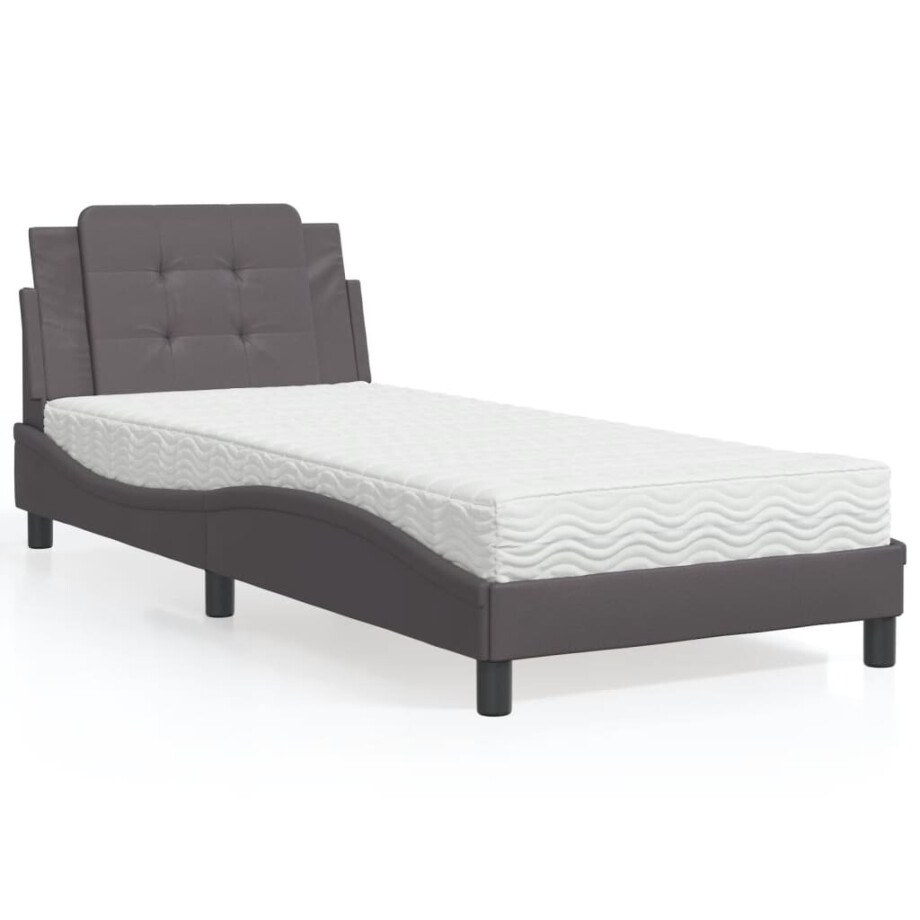 vidaXL Bedframe zonder matras "Zadar" kunstleer grijs 80x200 cm vidaXL Bedframe zonder matras "Zadar" kunstleer grijs 80x200 cm afbeelding 1