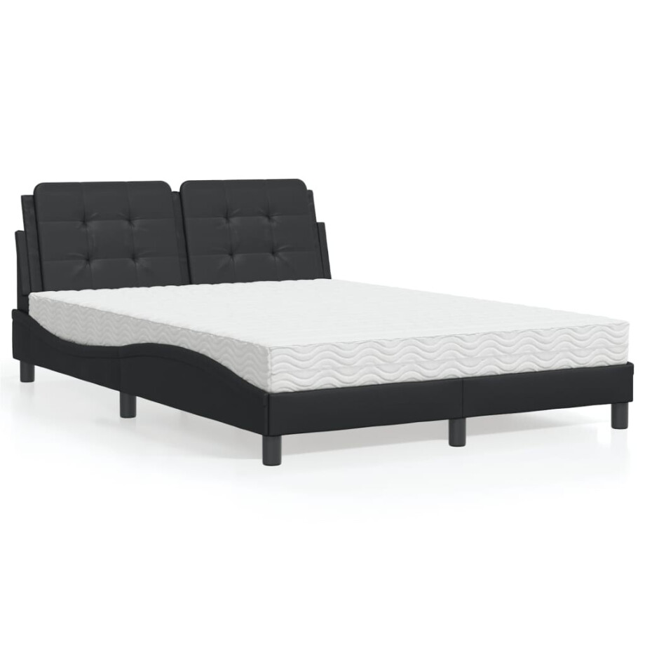 vidaXL Bedframe zonder matras "Zadar" kunstleer zwart 140x190 cm vidaXL Bedframe zonder matras "Zadar" kunstleer zwart 140x190 cm afbeelding 1