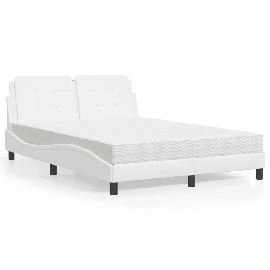 vidaXL Bedframe zonder matras "Zadar" kunstleer wit 140x200 cm vidaXL Bedframe zonder matras "Zadar" kunstleer wit 140x200 cm afbeelding 1