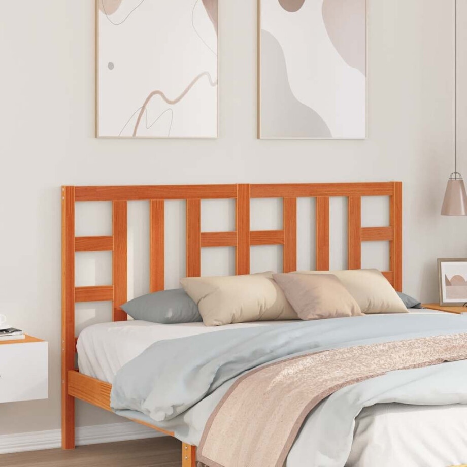 vidaXL Hoofdbord 150 cm massief grenenhout wasbruin vidaXL Hoofdbord 150 cm massief grenenhout wasbruin afbeelding 1
