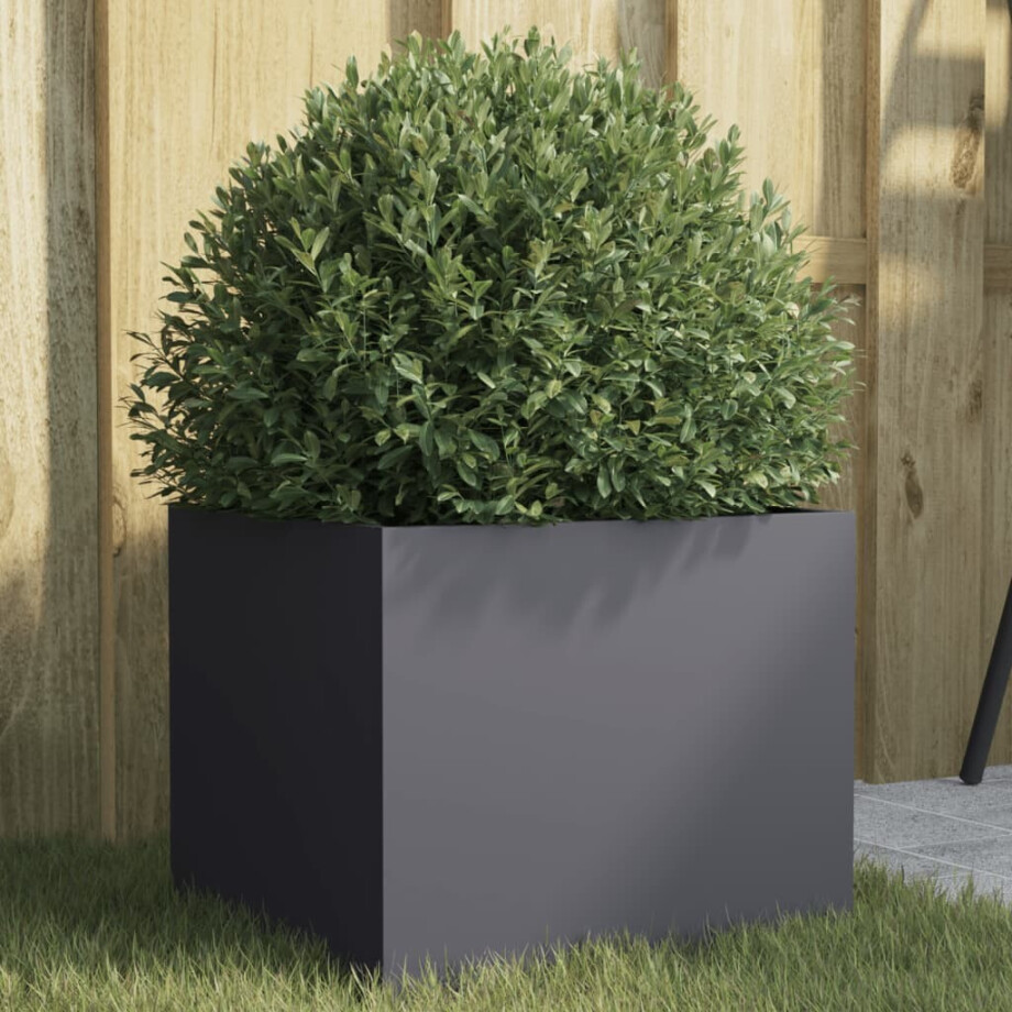 vidaXL Plantenbak 32x30x29 cm staal antracietkleurig afbeelding 1