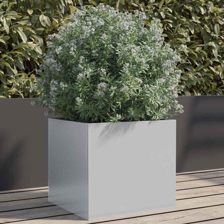 vidaXL Plantenbak 32x30x29 cm gegalvaniseerd staal zilverkleurig afbeelding 1