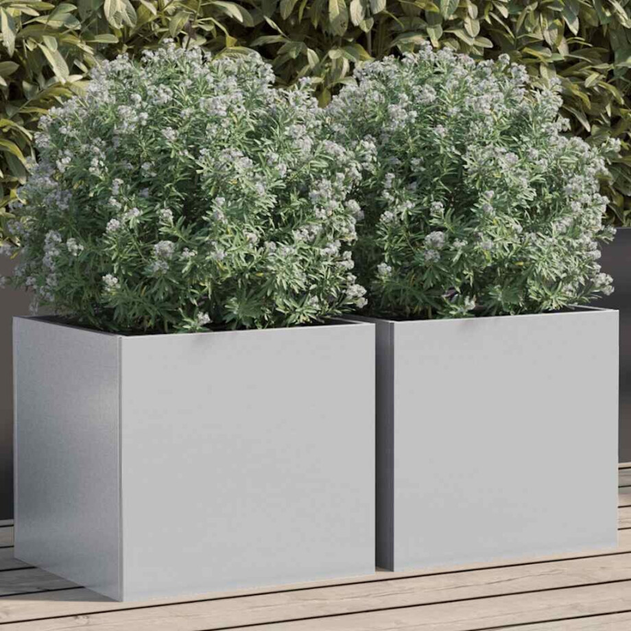 vidaXL Plantenbakken 2 st 32x30x29 cm gegalvaniseerd staal zilverkleur vidaXL Plantenbakken 2 st 32x30x29 cm gegalvaniseerd staal zilverkleur afbeelding 1