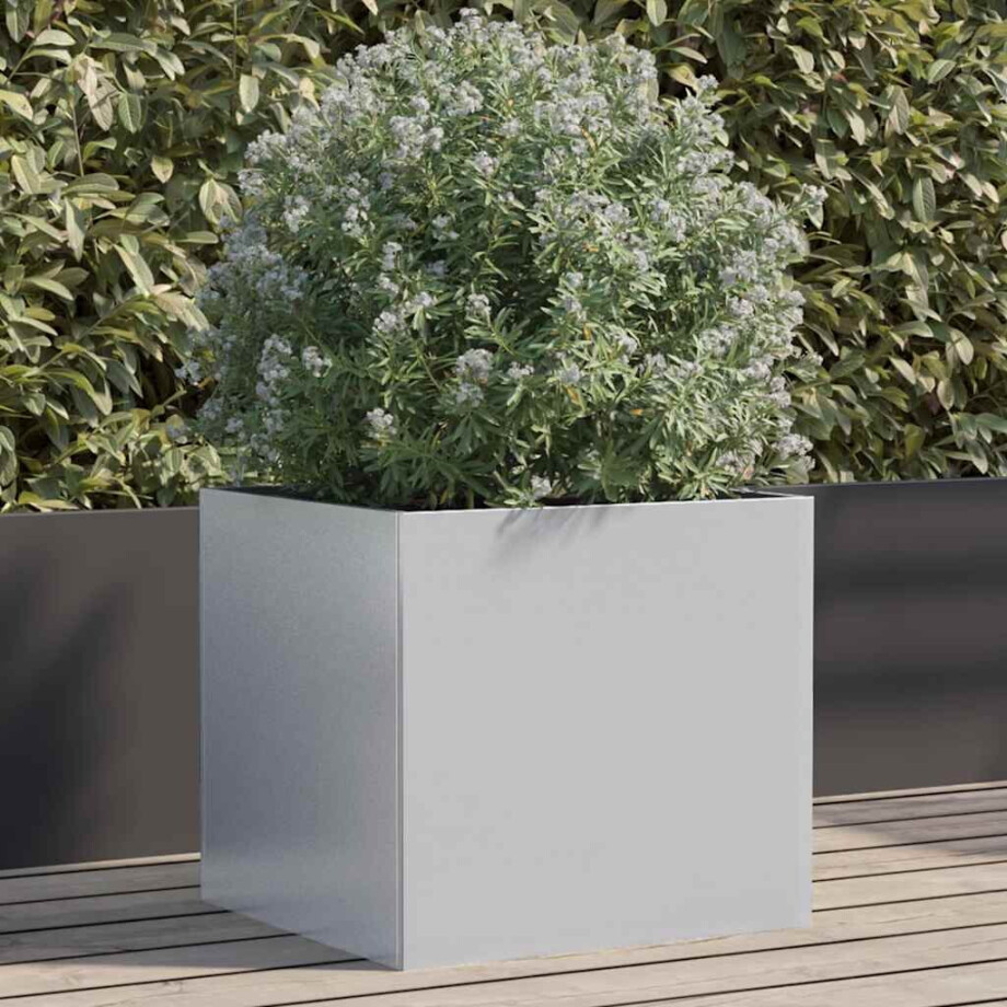 vidaXL Plantenbak 42x40x39 cm gegalvaniseerd staal zilverkleurig afbeelding 1