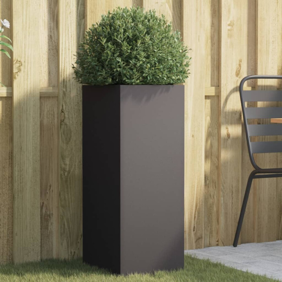 vidaXL Plantenbak 32x29x75 cm staal zwart afbeelding 1