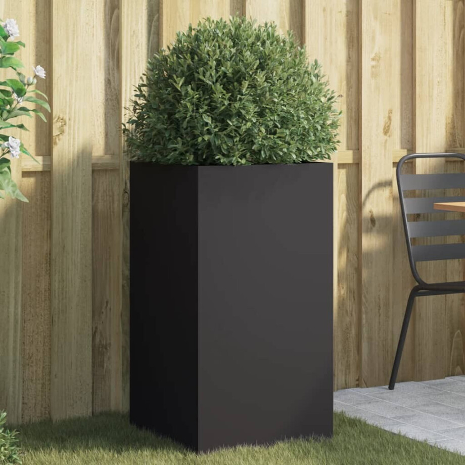 vidaXL Plantenbak 42x38x75 cm staal zwart afbeelding 1