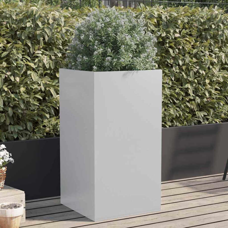vidaXL Plantenbak 42x38x75 cm gegalvaniseerd staal zilverkleurig afbeelding 1
