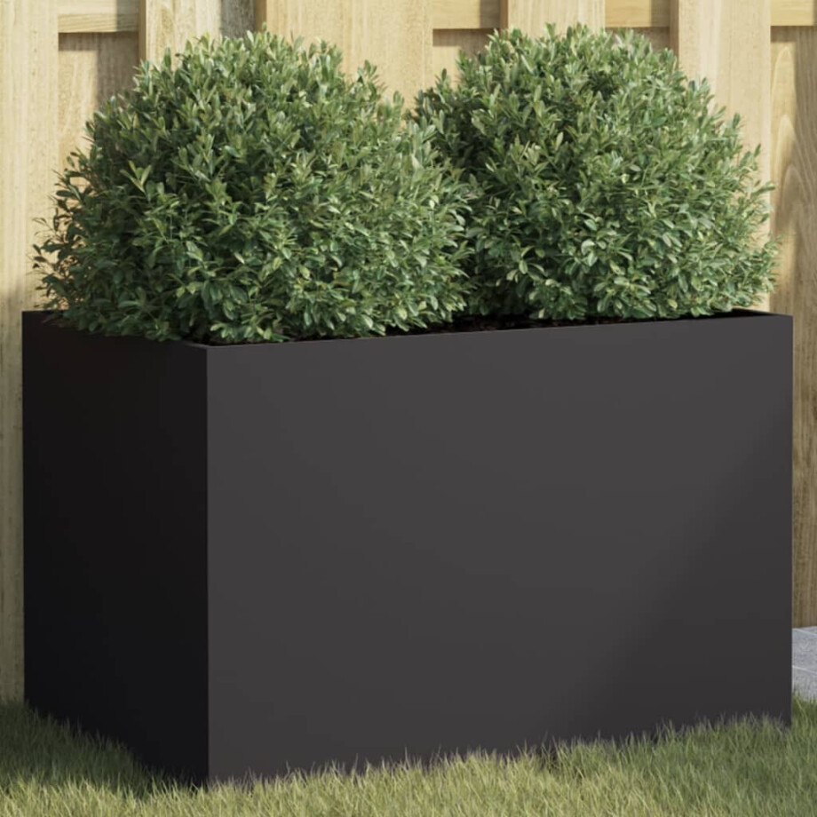 vidaXL Plantenbak 62x40x39 cm staal zwart afbeelding 1