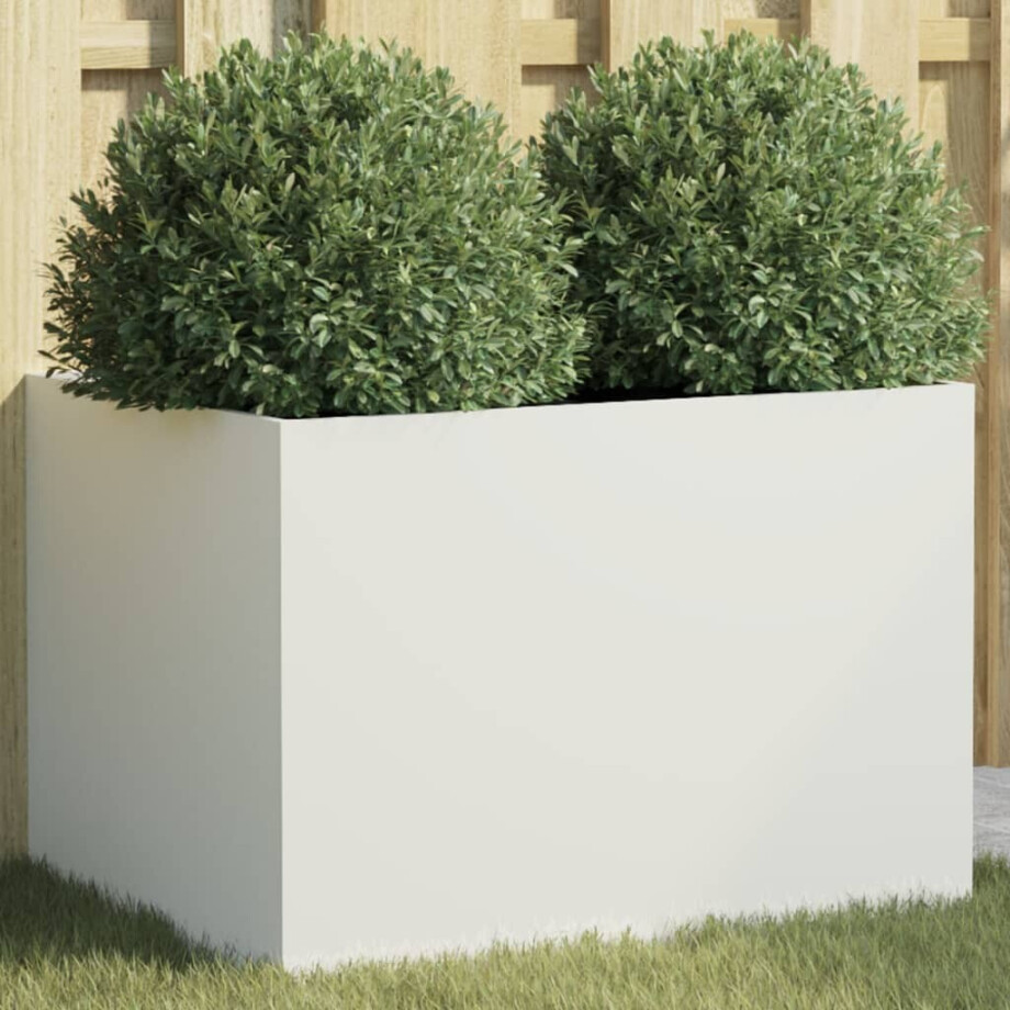 vidaXL Plantenbak 62x47x46 cm staal wit vidaXL Plantenbak 62x47x46 cm staal wit afbeelding 1
