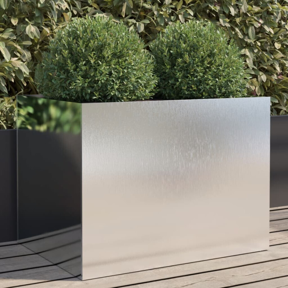vidaXL Plantenbak 62x47x46 cm roestvrij staal zilverkleurig afbeelding 1