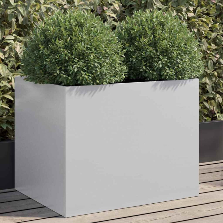 vidaXL Plantenbak 62x47x46 cm gegalvaniseerd staal zilverkleurig afbeelding 1