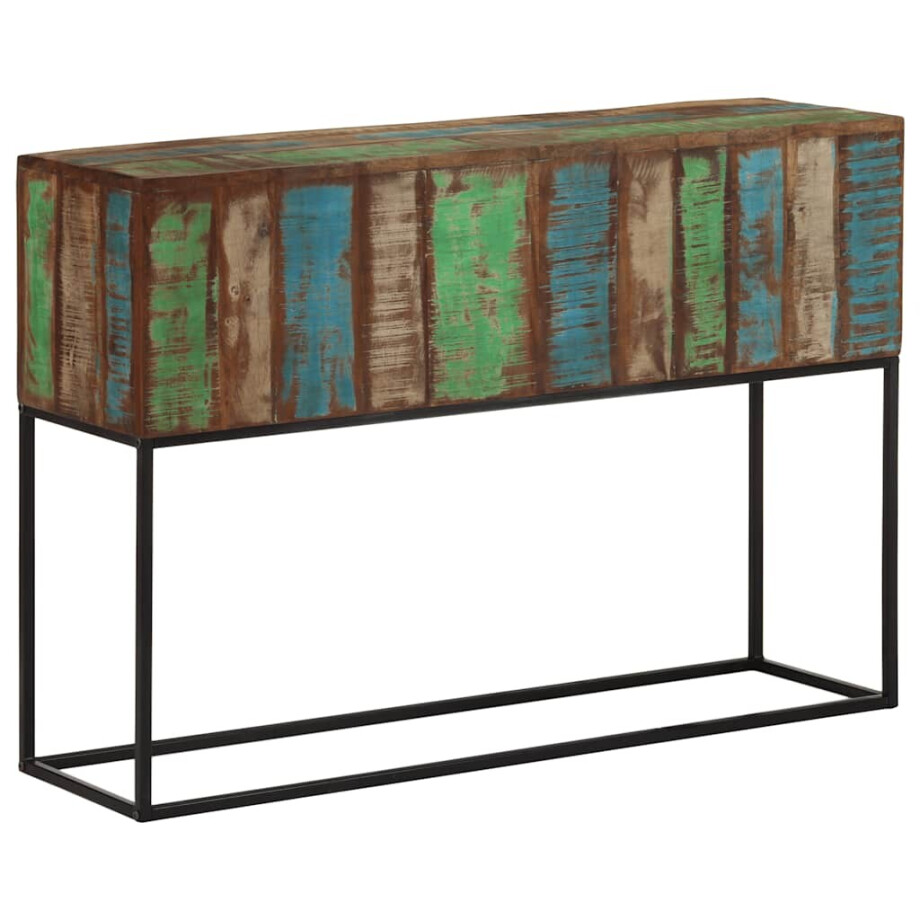 vidaXL Wandtafel 110x30x75 cm massief gerecycled hout en ijzer afbeelding 1