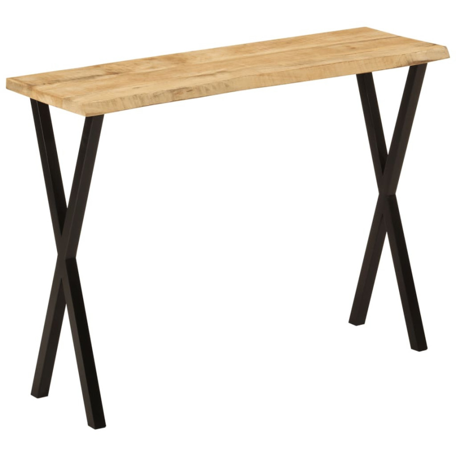 vidaXL Wandtafel met natuurlijke rand 105x33x76 cm massief mangohout afbeelding 1