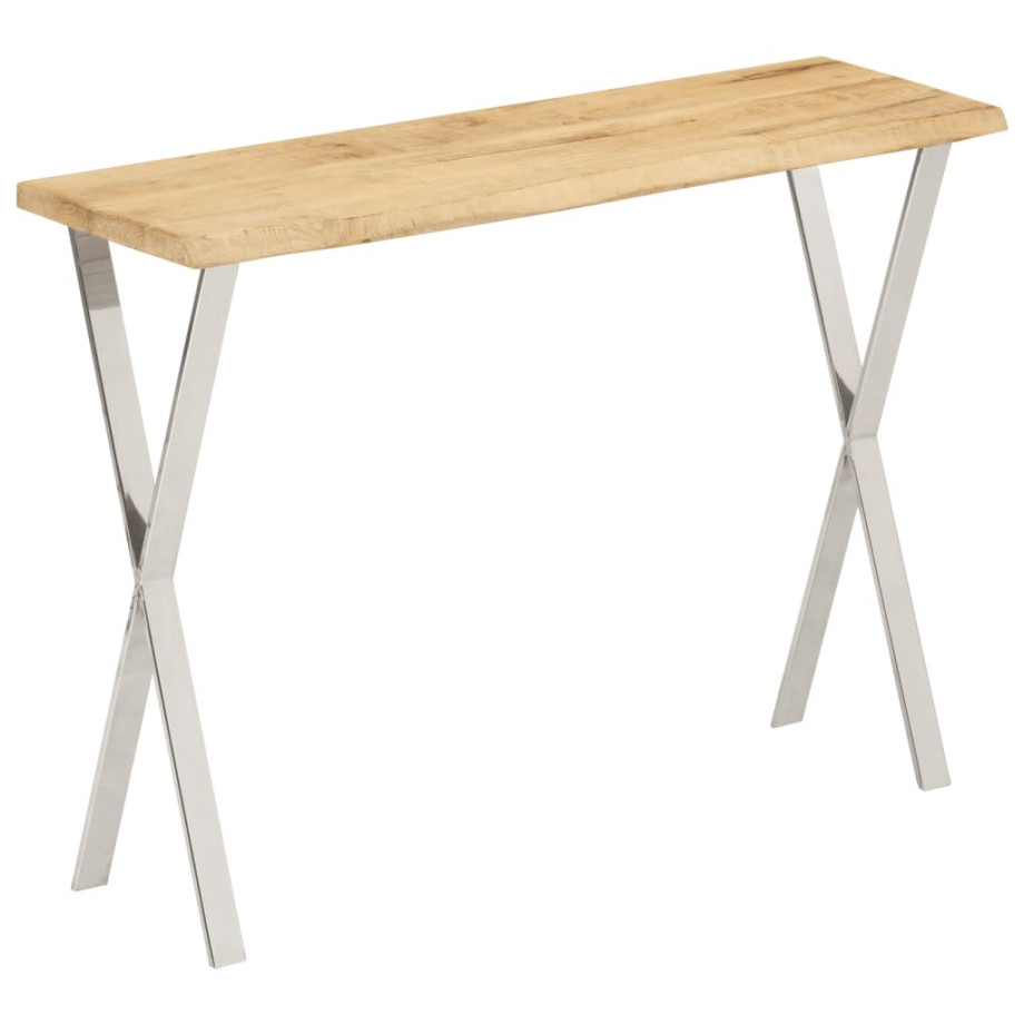 vidaXL Wandtafel met natuurlijke rand 105x33x76 cm massief mangohout afbeelding 1