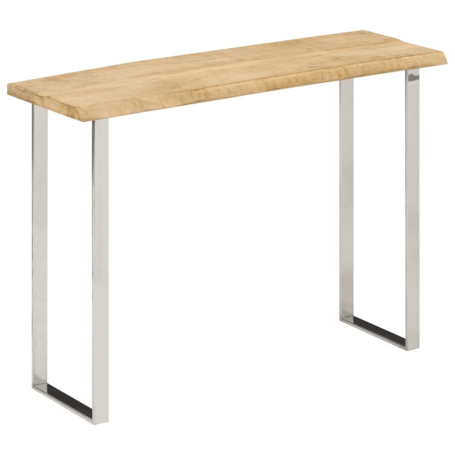vidaXL Wandtafel met natuurlijke rand 105x33x76 cm massief mangohout vidaXL Wandtafel met natuurlijke rand 105x33x76 cm massief mangohout afbeelding 1