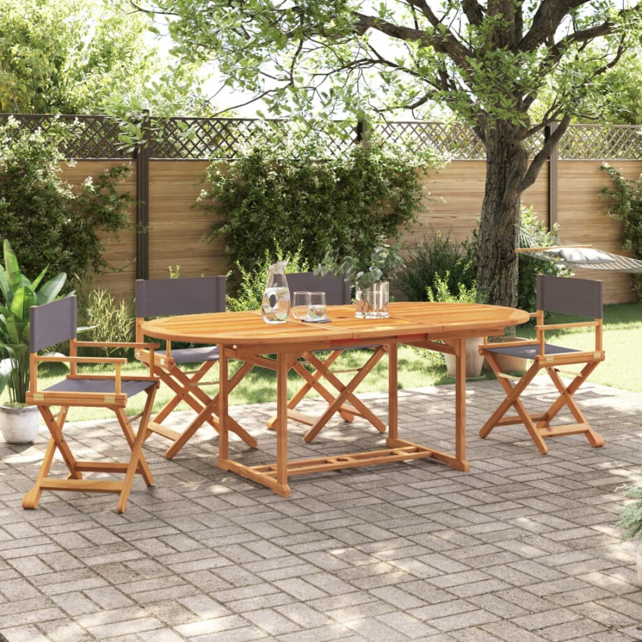 vidaXL Tuinstoelen 4 st inklapbaar stof donkergrijs vidaXL Tuinstoelen 4 st inklapbaar stof donkergrijs afbeelding 1