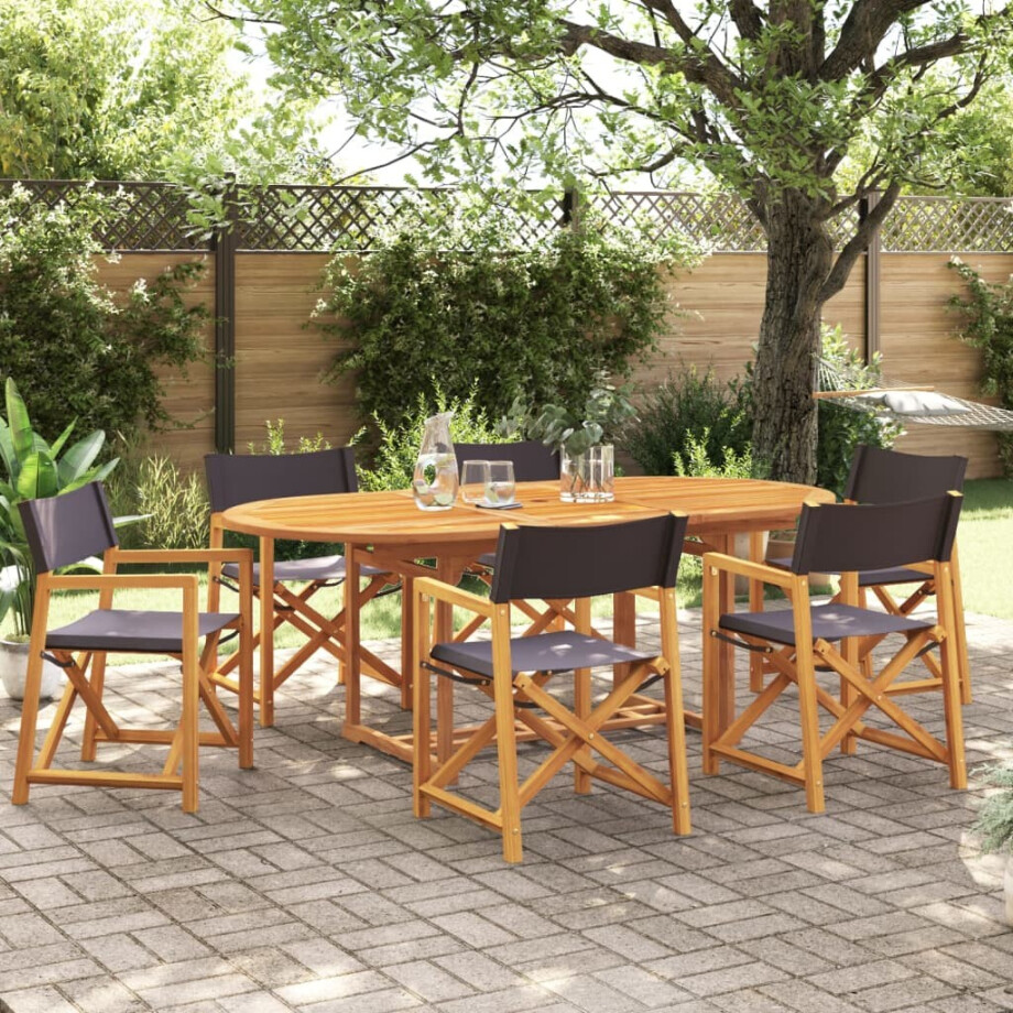 vidaXL Tuinstoelen 6 st inklapbaar stof donkergrijs vidaXL Tuinstoelen 6 st inklapbaar stof donkergrijs afbeelding 1