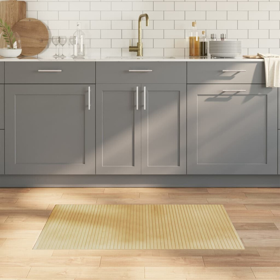 vidaXL Vloerkleed rechthoekig 60x100 cm bamboe lichtnaturel afbeelding 1