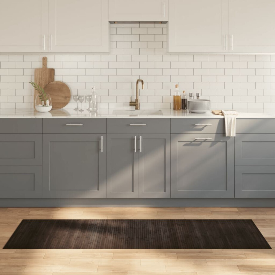 vidaXL Vloerkleed rechthoekig 60x200 cm bamboe donkerbruin afbeelding 1