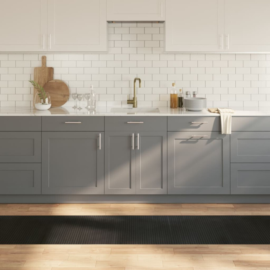 vidaXL Vloerkleed rechthoekig 60x300 cm bamboe zwart afbeelding 1