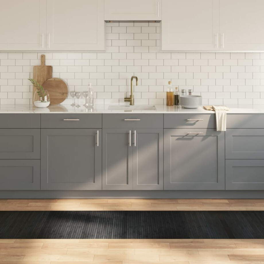 vidaXL Vloerkleed rechthoekig 60x300 cm bamboe grijs afbeelding 1