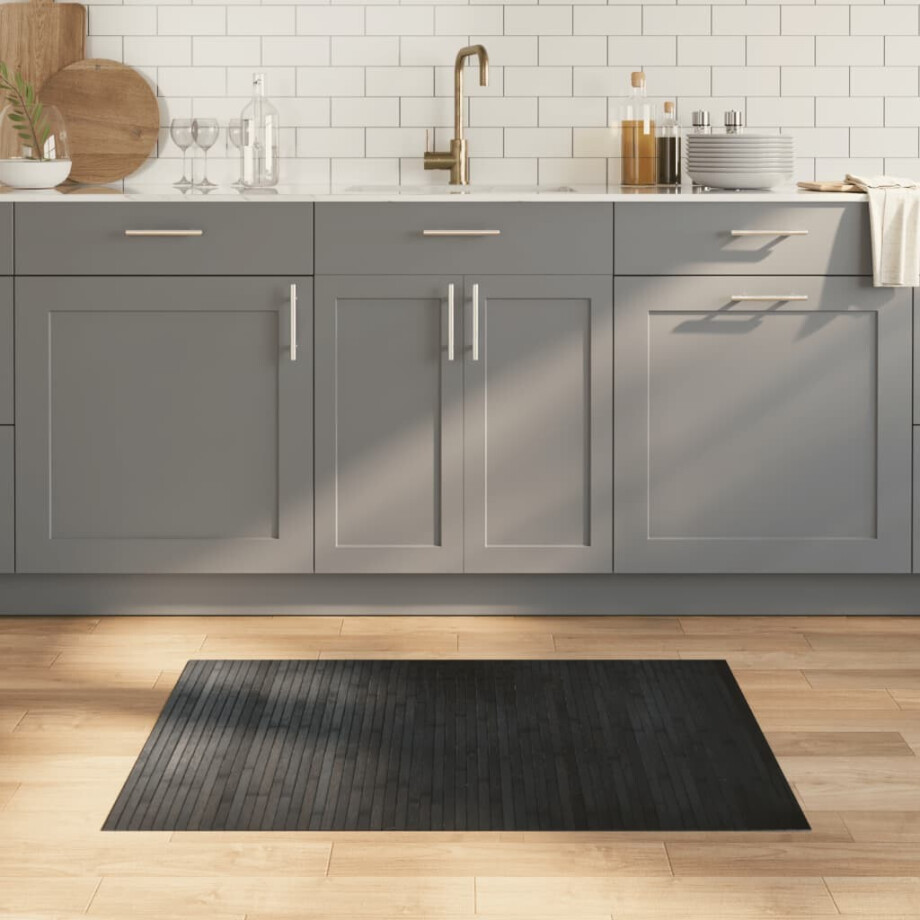 vidaXL Vloerkleed rechthoekig 70x100 cm bamboe grijs afbeelding 1