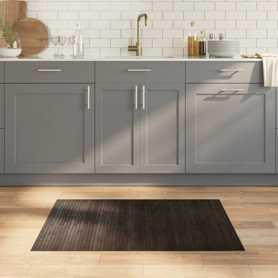 vidaXL Vloerkleed rechthoekig 70x100 cm bamboe donkerbruin afbeelding 1