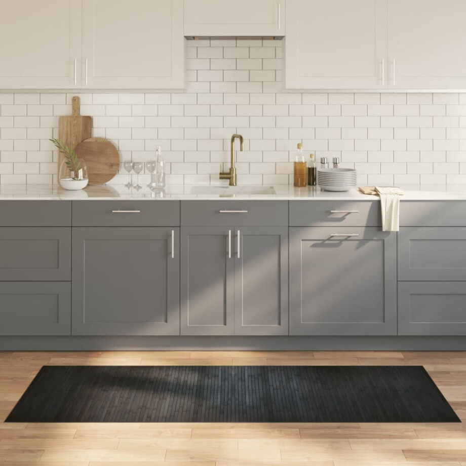vidaXL Vloerkleed rechthoekig 70x200 cm bamboe grijs afbeelding 1