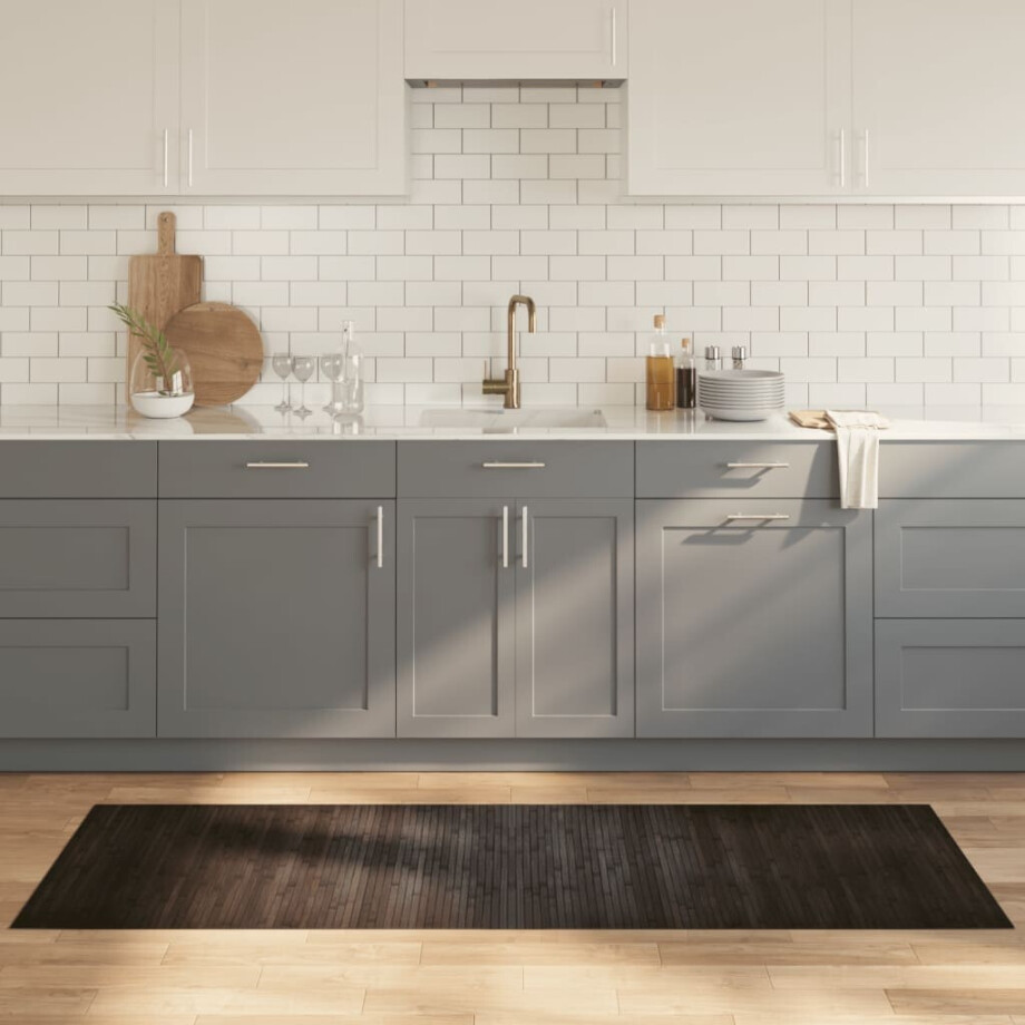 vidaXL Vloerkleed rechthoekig 70x200 cm bamboe donkerbruin vidaXL Vloerkleed rechthoekig 70x200 cm bamboe donkerbruin afbeelding 1