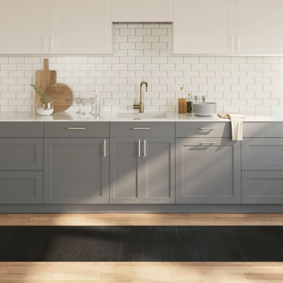 vidaXL Vloerkleed rechthoekig 70x300 cm bamboe zwart afbeelding 1